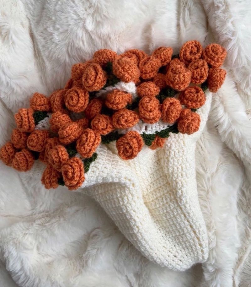 Crochet Rose Bouquet Blanket