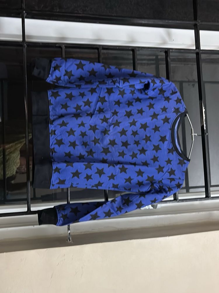 Blue Star Print Sweatshirt