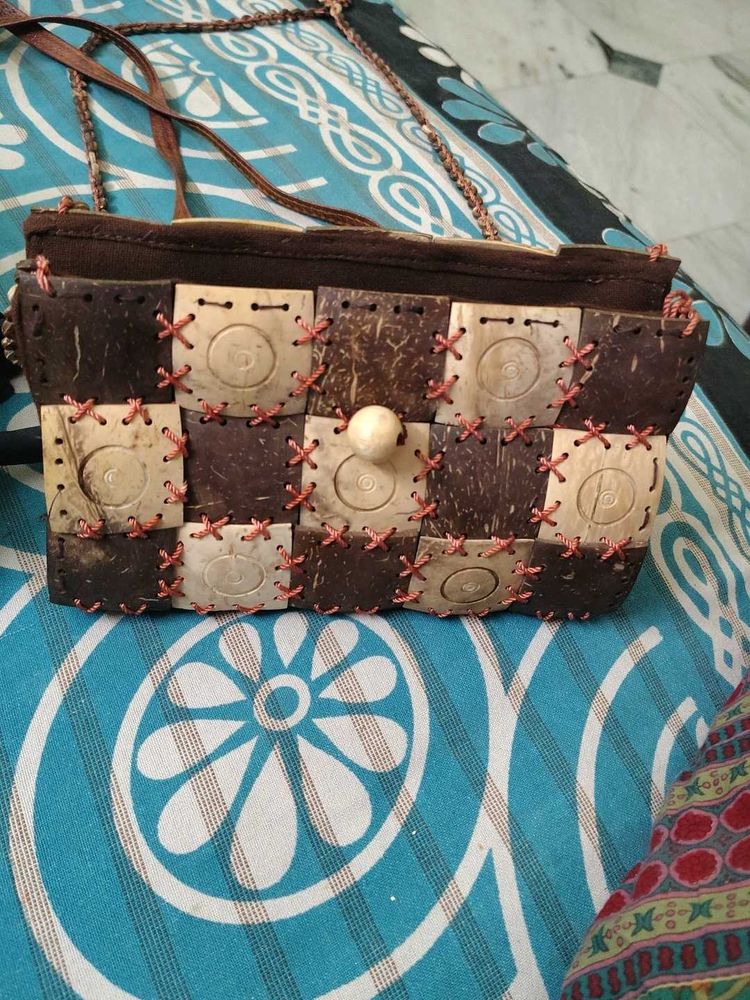Unique Handmade Coconut Shell Clutch