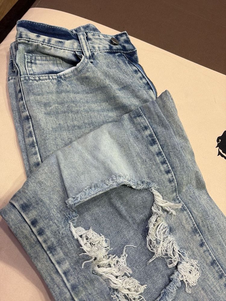 Distressed Light Wash Jeans
