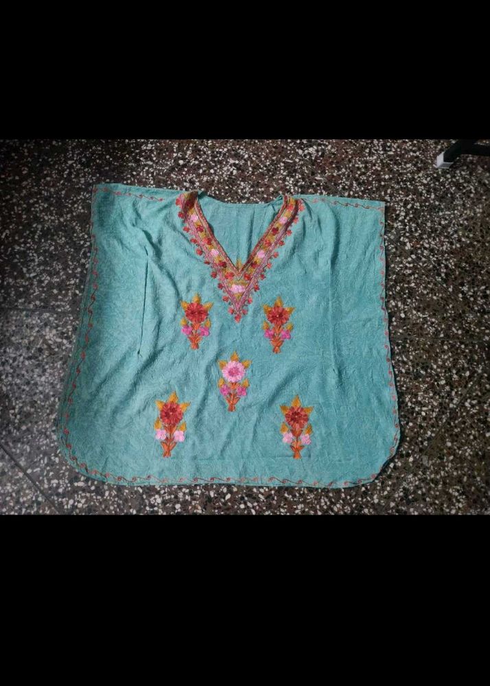Embroidered Teal Kaftan