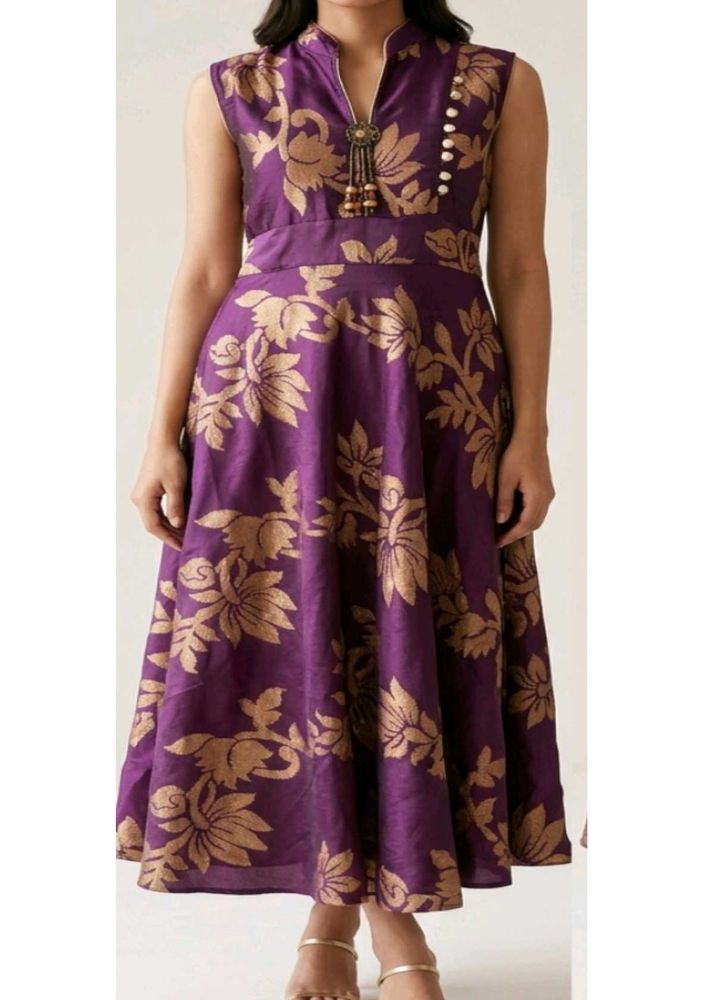 Elegant Purple Floral Maxi Gown
