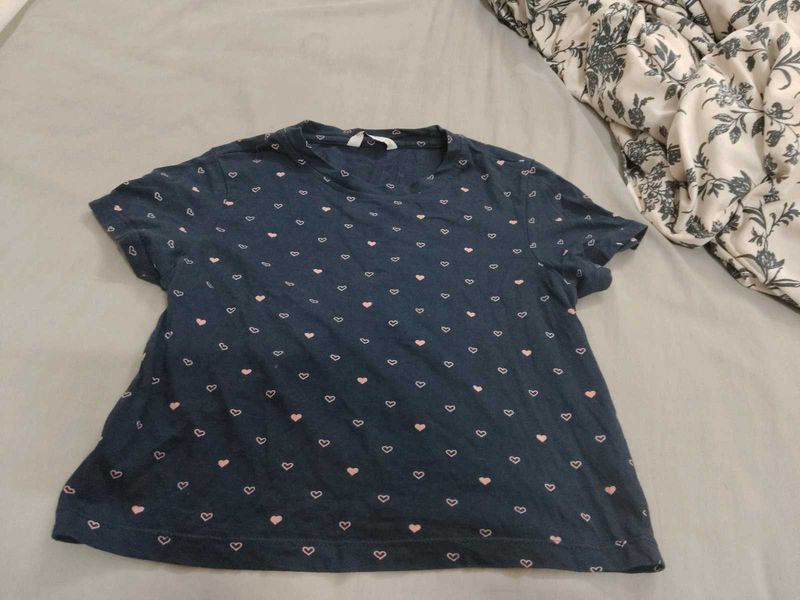 Navy Blue Polka Dot T-Shirt