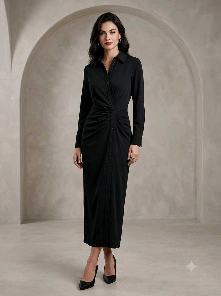 Black Bodycon shirt dress