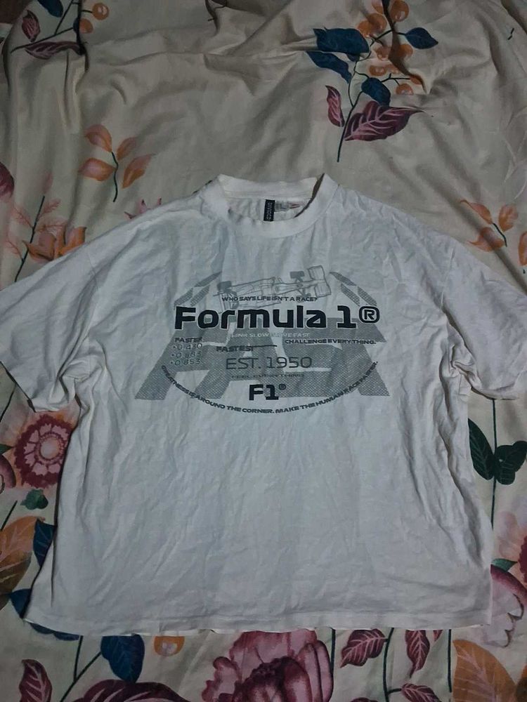 Formula 1 White Graphic T-Shirt
