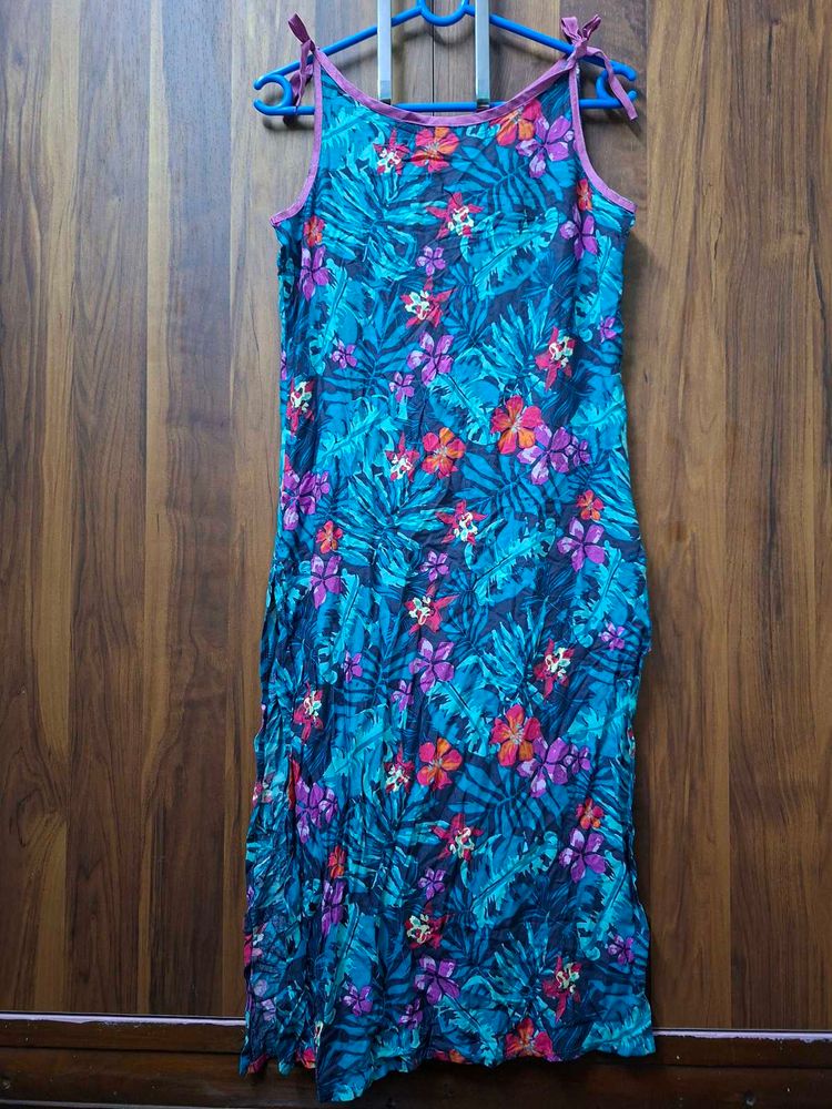 Blue Tropical Print kurti  Dress