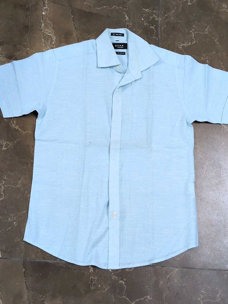 Light Blue Short Sleeve Men's Shirt