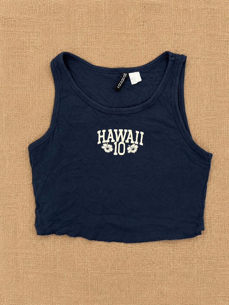 Navy Blue Hawaii Tank Top