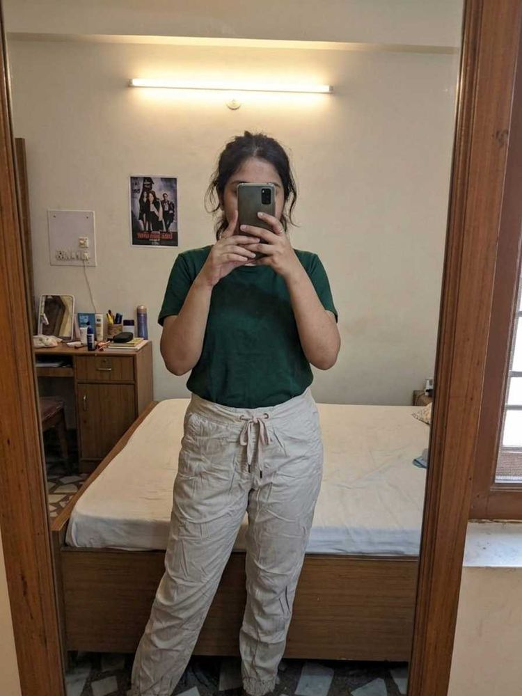 Casual Cream Cargo Pants