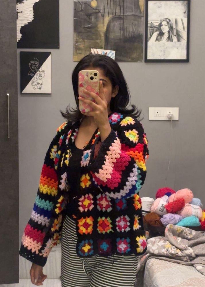 Colorful Crochet Cardigan Jacket