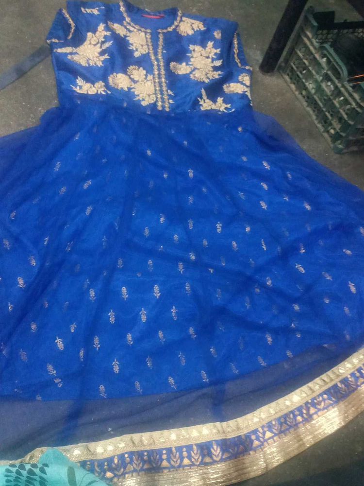 Stunning Blue Embroidered Gown