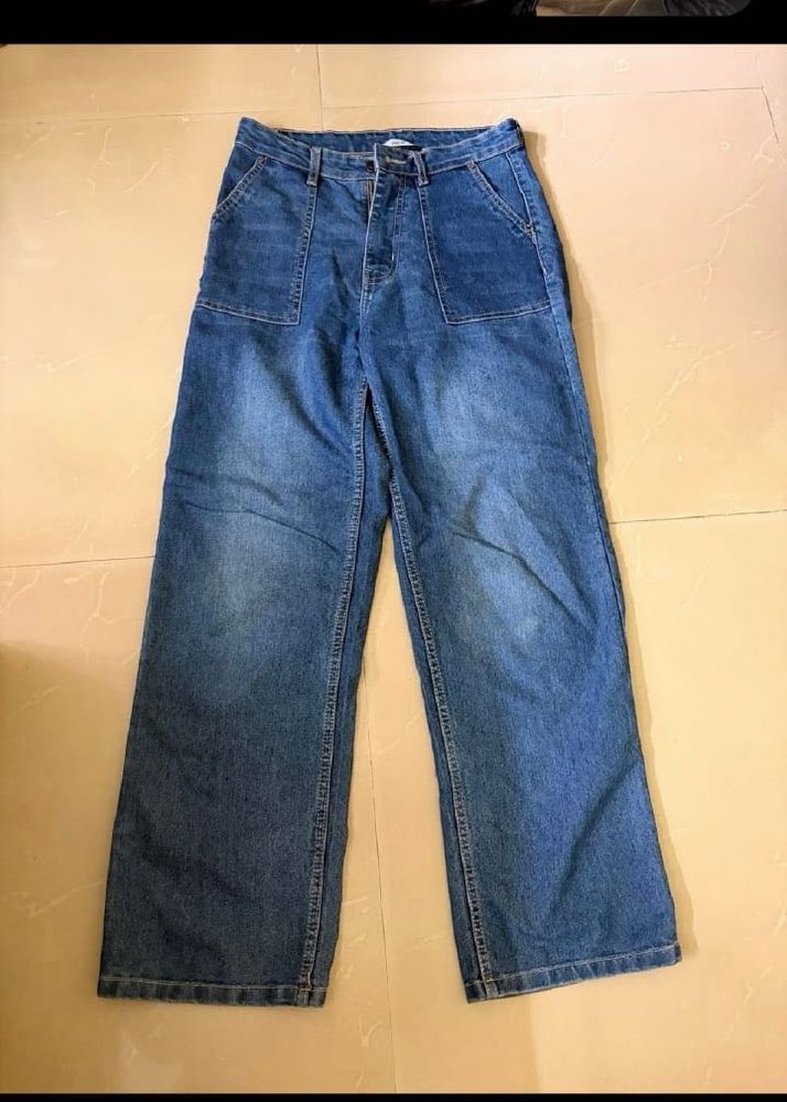 Stylish Wide Leg Denim Jeans