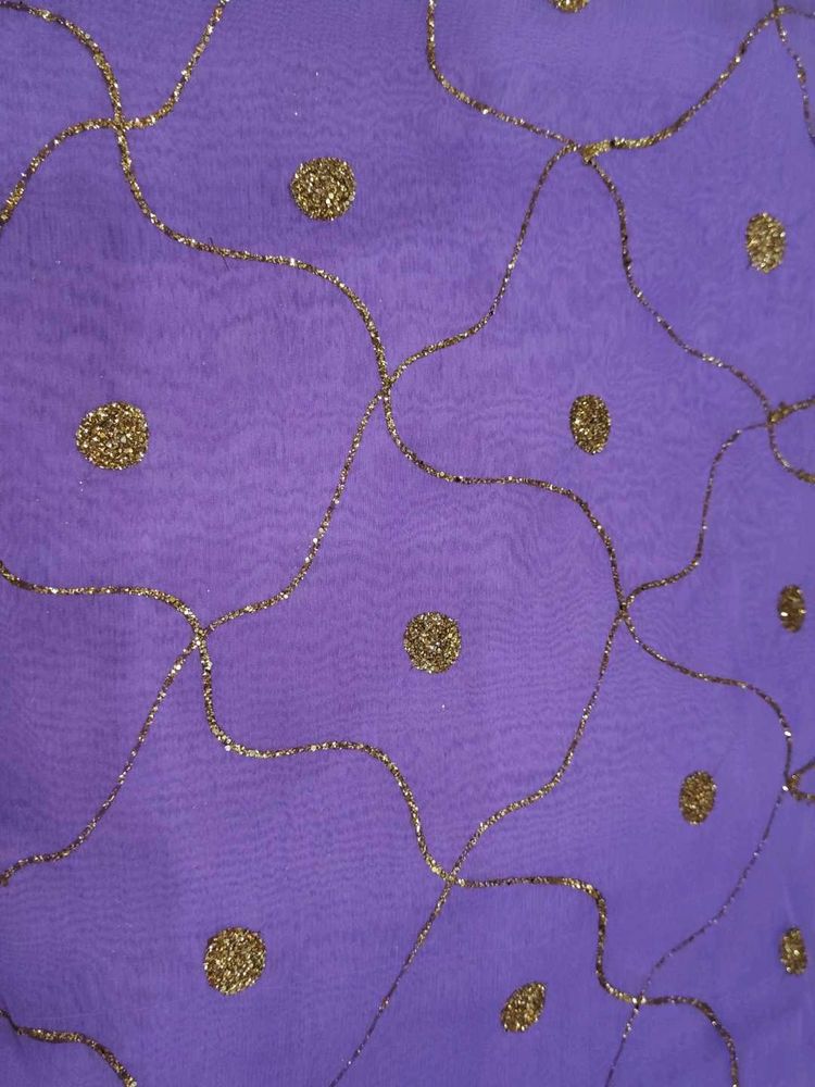 Purple saree with Gold Embellishments