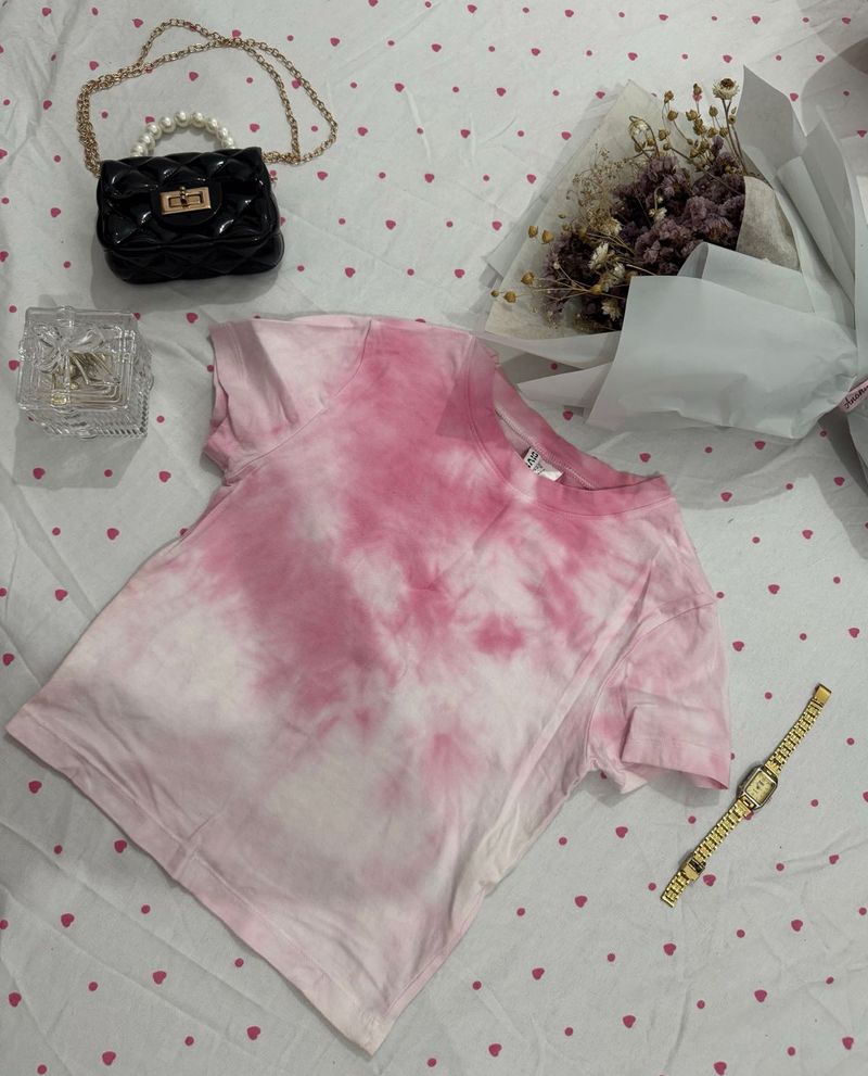 H&amp;M Pink Tie-Dye T-Shirt