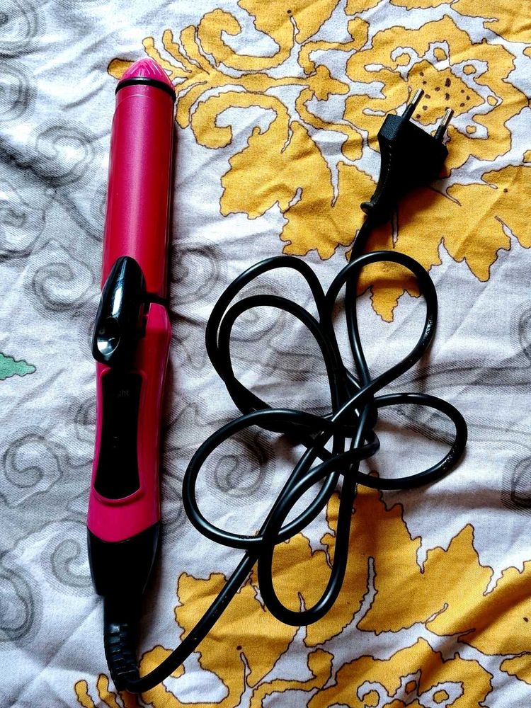 Pink Hair Curler &amp; Straightener
