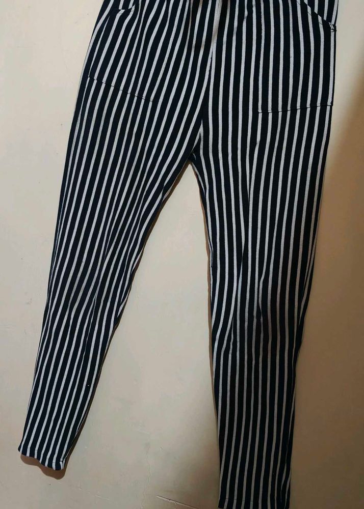 Striped Black &amp; White Pants