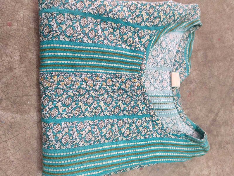 Teal Printed Kurta