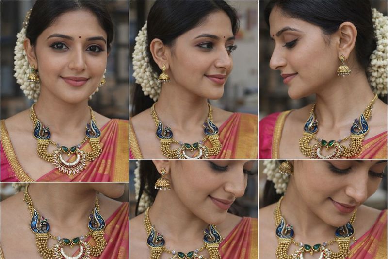 Exquisite Indian Traditional Necklace Peacock Desi