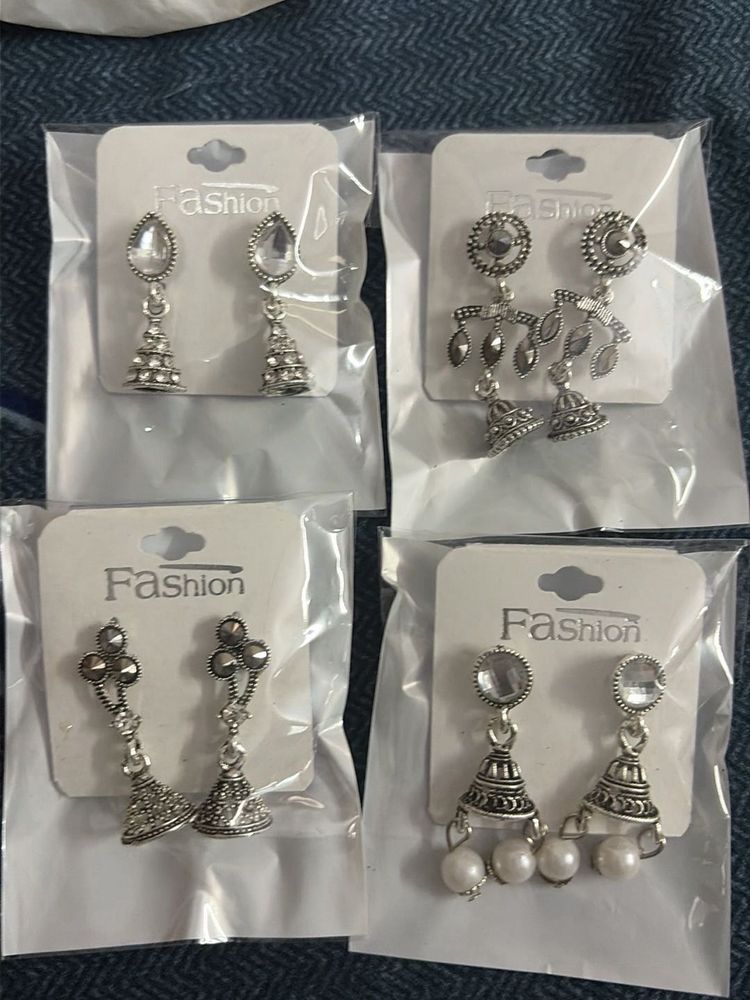 combo of 4 Fashionable Jhumka Earrings Set