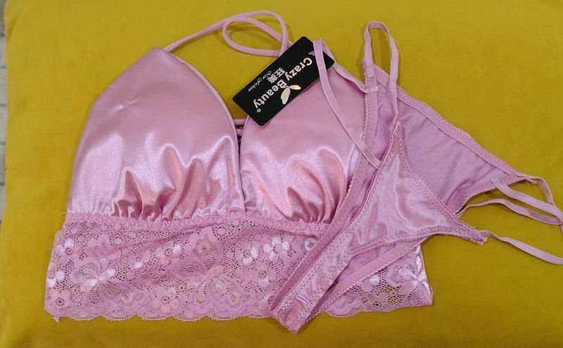 272 -- lace satin bikini 👙 set