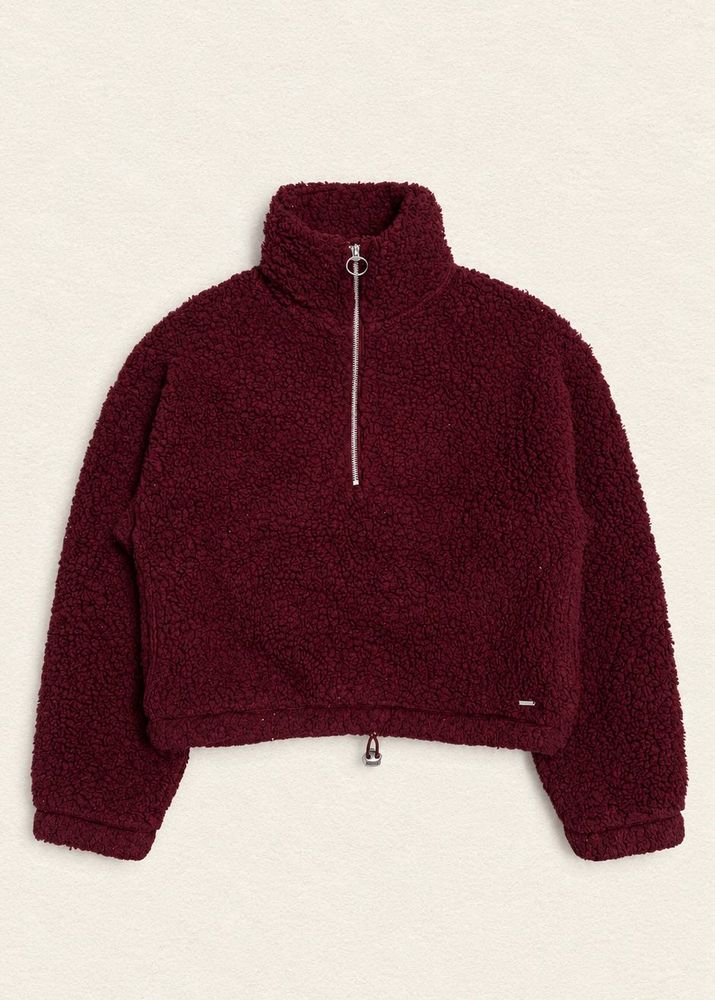 Hollister Cozy Borg Fleece Quarter Zip Pullover