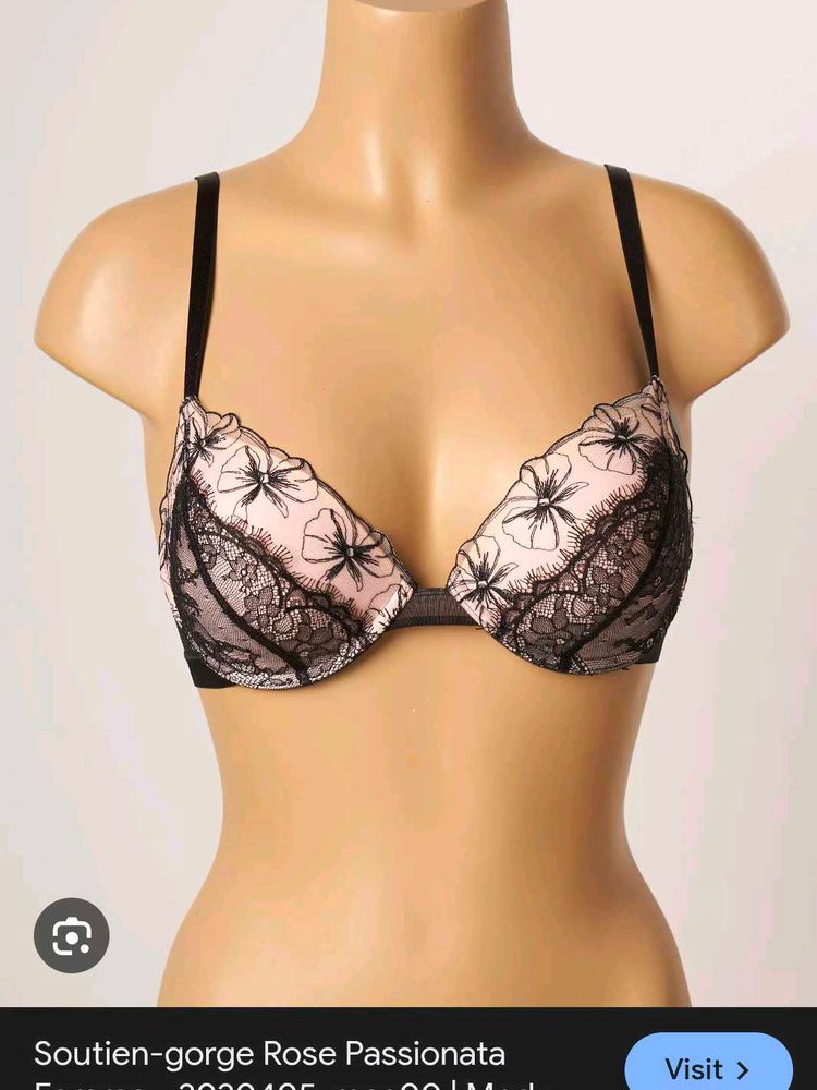 Elegant Lace Bra with Floral Embroidery brief 👍