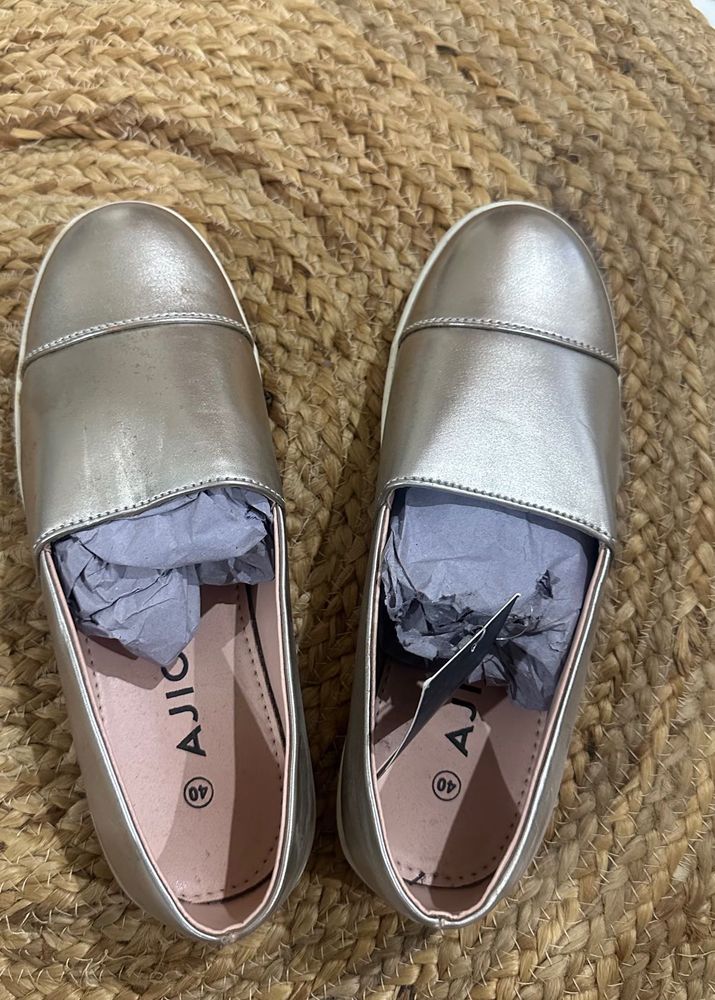 Brand New soft Gold Slip-on Shoes