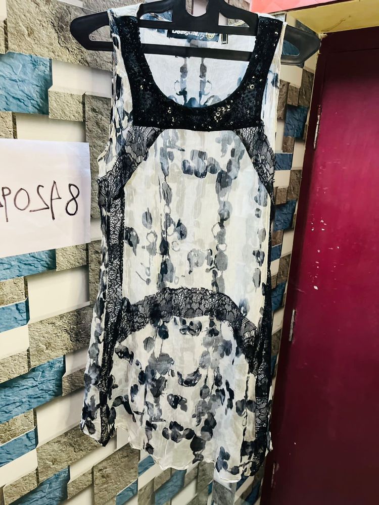 Chic Floral Print Sleeveless Tunic Top