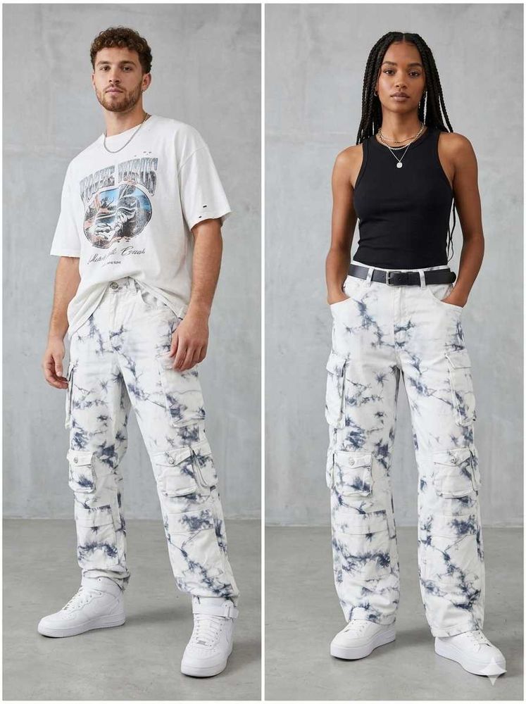 Bershka Tie-Dye Cargo Pants