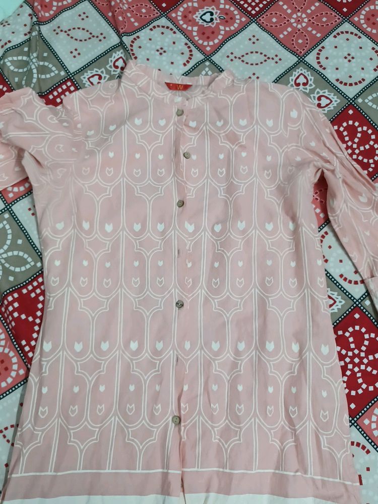 W Printed Open Up Kurta R Shrug