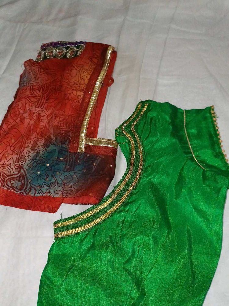 Red And Green Blouse Combo Offer