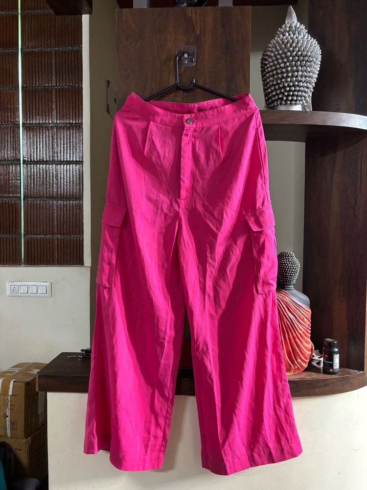 Pink Side Pocket Straight Fit Pant