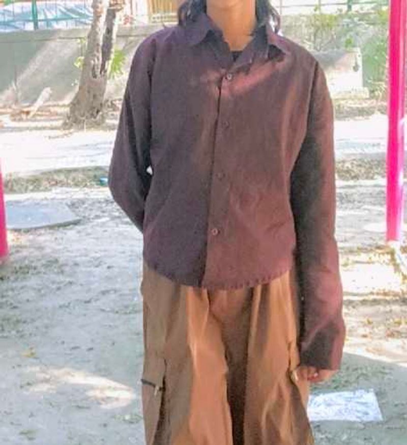 Maroon Button-Up Shirt