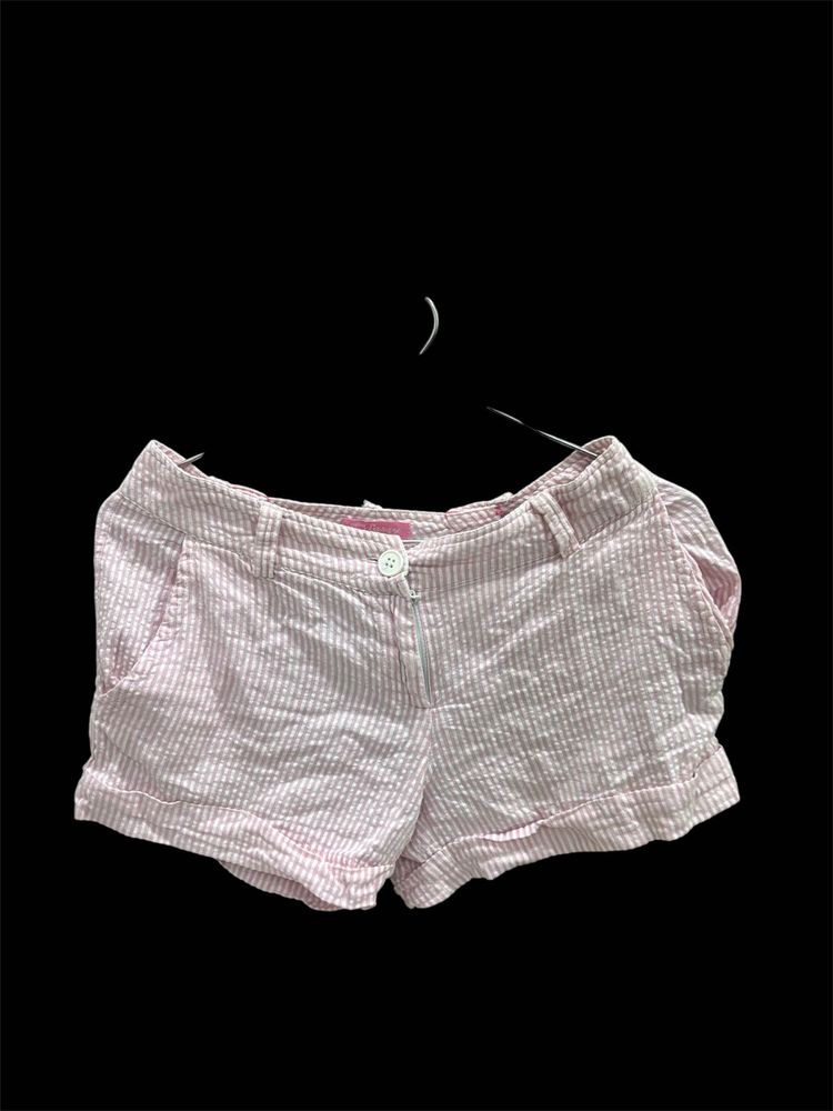 Pink Striped Seersucker Shorts
