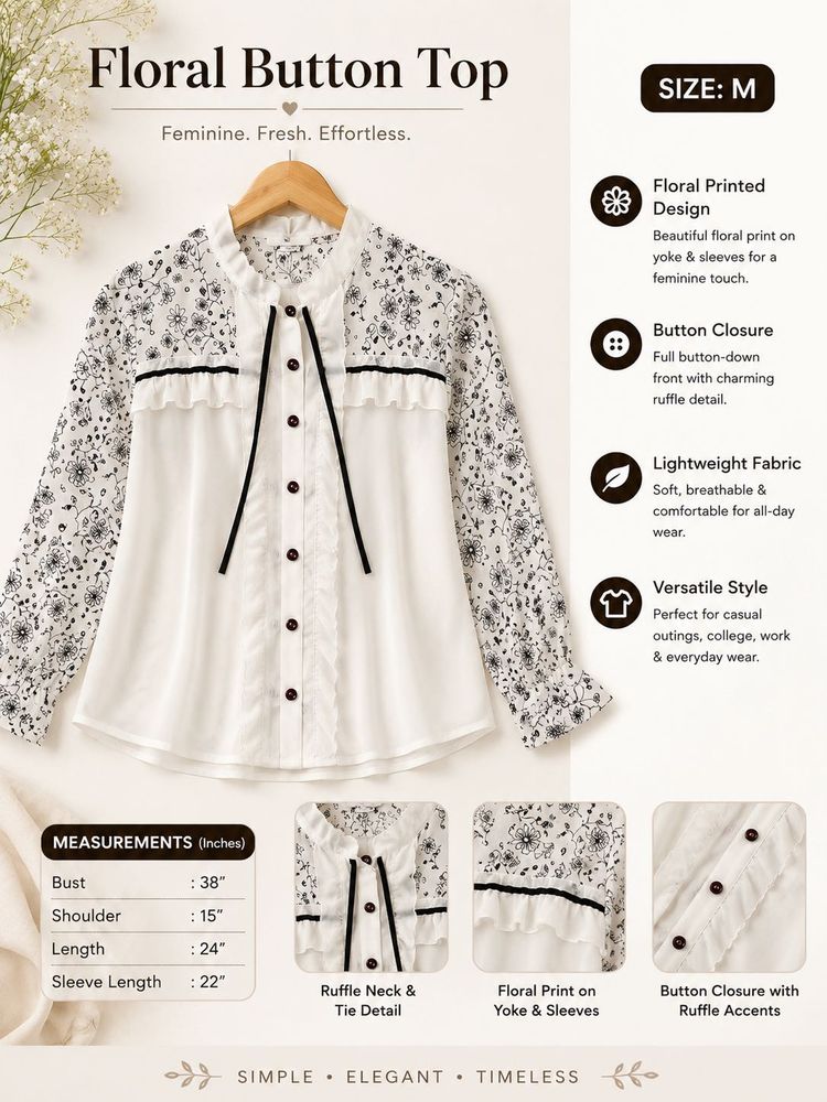 Chic Floral Button-Down Top