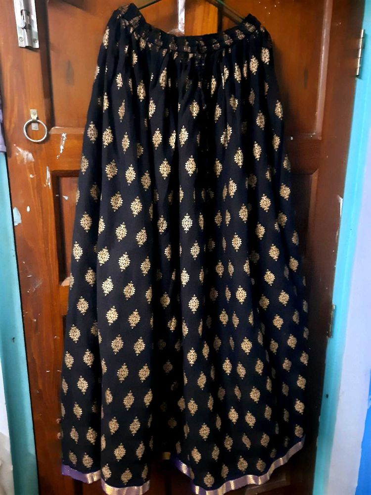 Stylish Navy Blue Ethnic Skirt