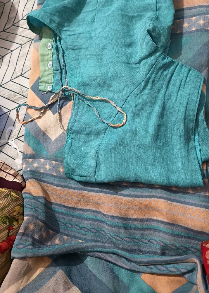 blue saree with blouse