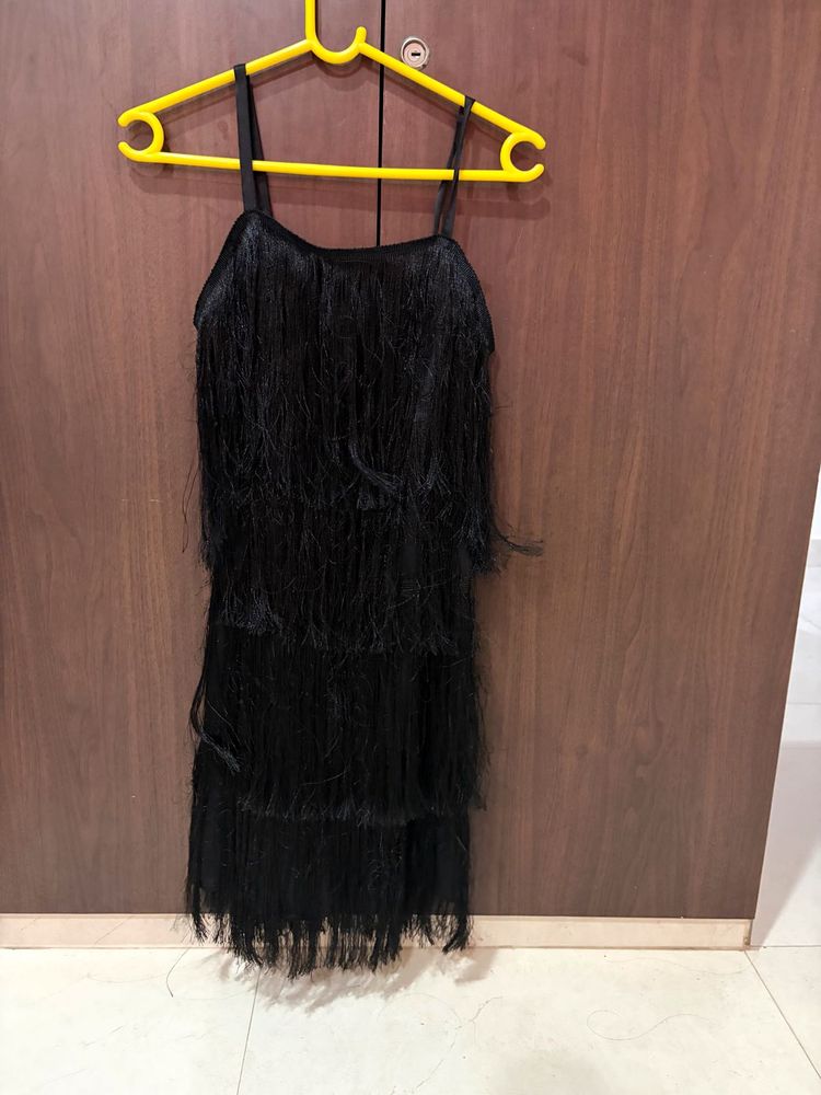 Black Fringe Flapper Dress