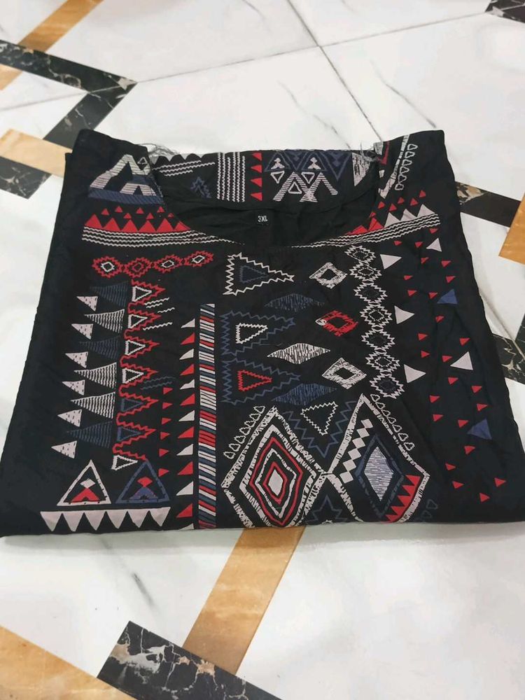Black Embroidered Kurta