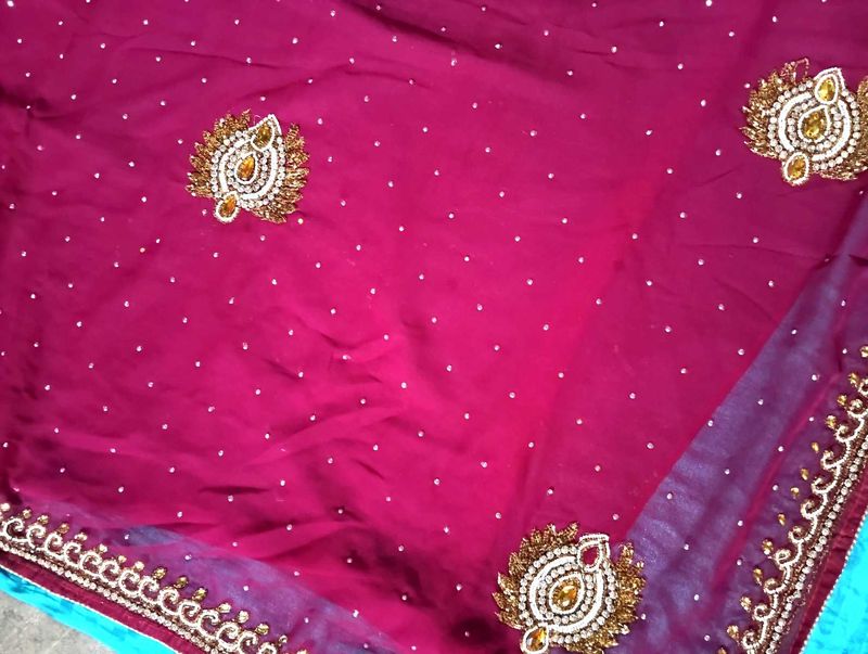 Embroidered Silk Saree