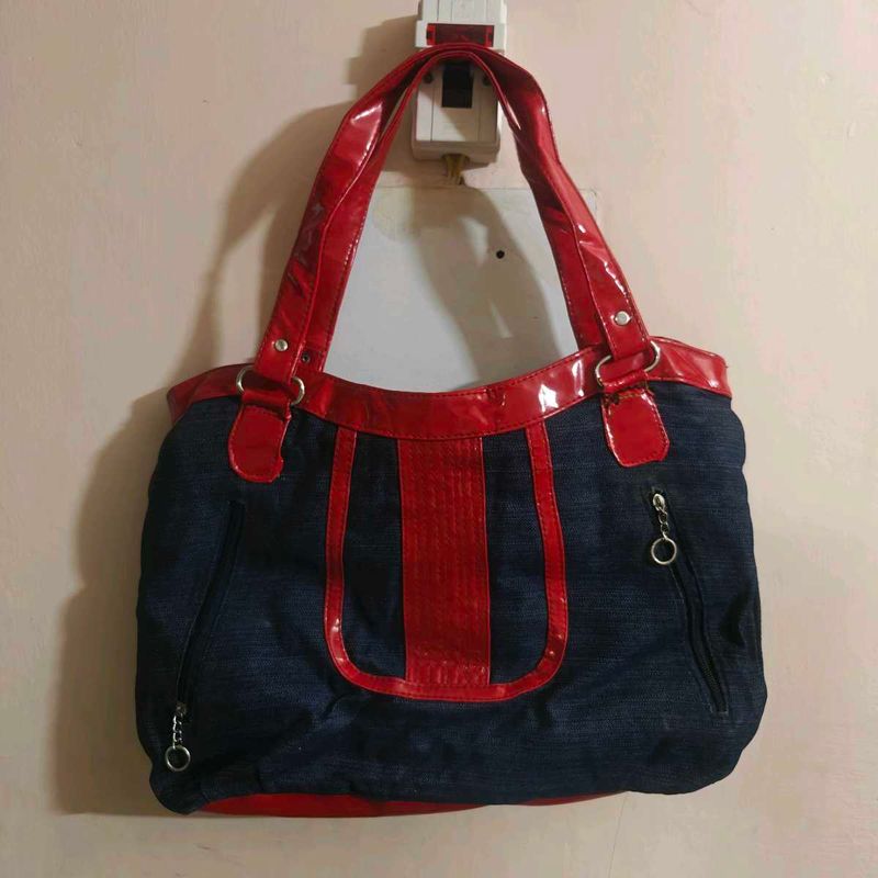 🆕 Red &amp; Denim Handbag