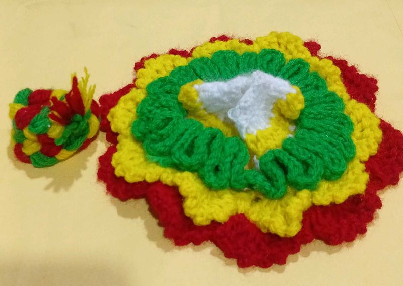 Handmade Crochet laddu gopal  dress Set