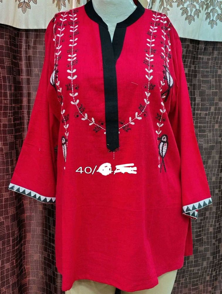 New hand Embroidered short Kurta or tops
