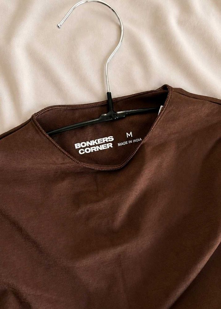 Never Used Bonkers Corner Basic Brown Top