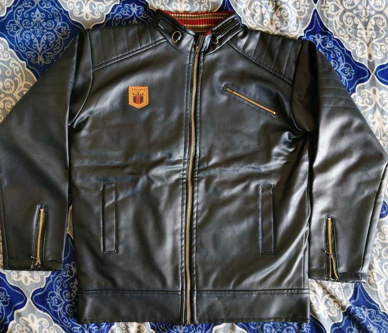 Stylish dark blue Leather Jacket