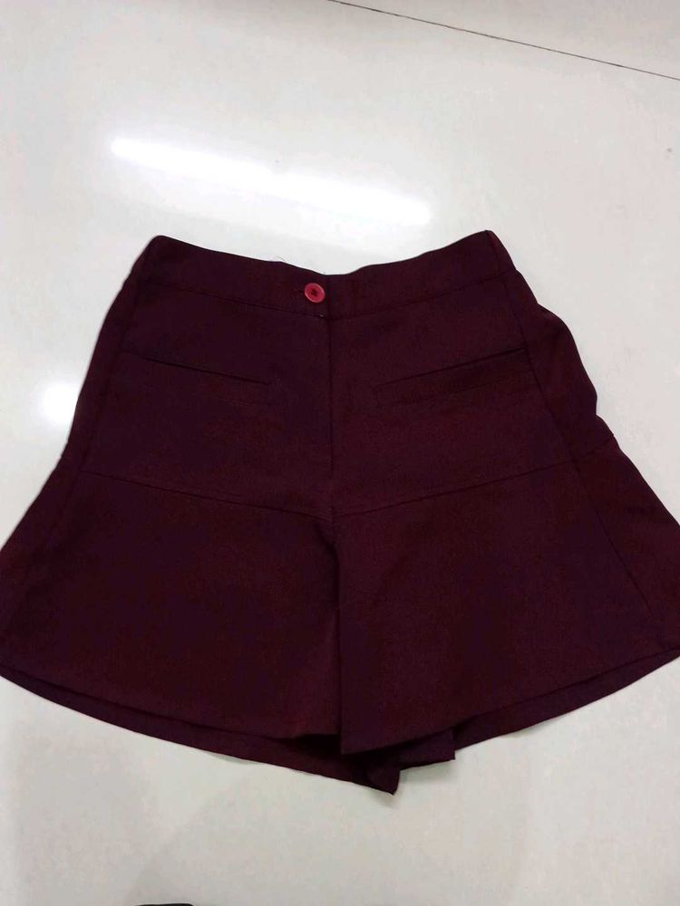 Burgundy Skort