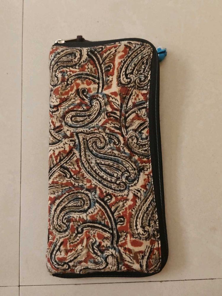Boho Paisley Print Zipper Wallet