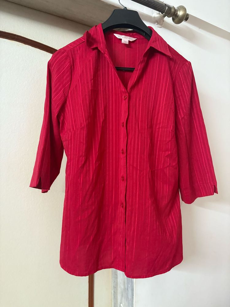 Self Pattern Red Shirt