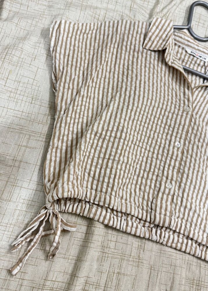 Striped Drawstring Shirt