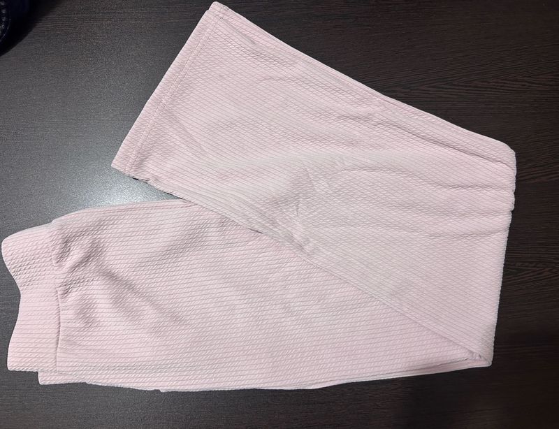 Soft Pink Textured Lounge Pants